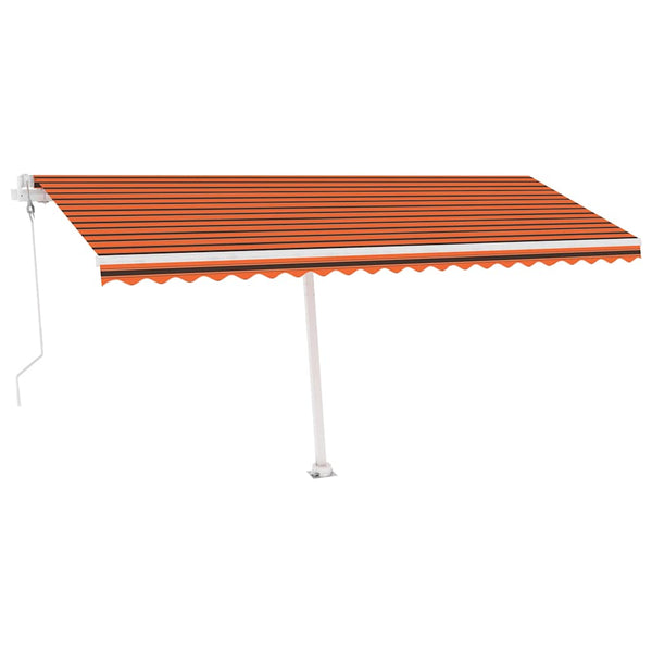 Sisäänkelattava markiisi LED/tuulisens. 500x350cm oranssi/rusk.