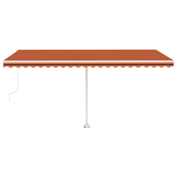 Sisäänkelattava markiisi LED/tuulisens. 500x350cm oranssi/rusk.