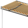 Vapaasti seisova sisäänkelattava markiisi 350x250cm kelt./valk.