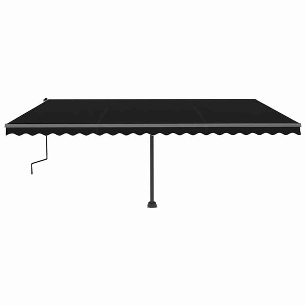 Käsin sisäänkelattava markiisi LEDillä 500x300 cm antrasiitti