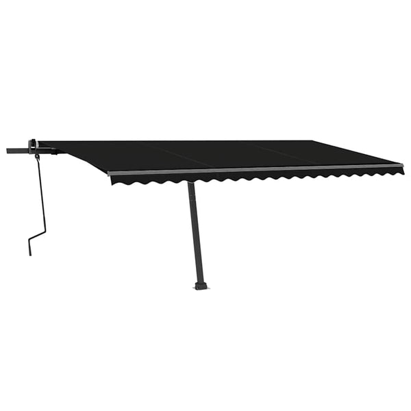 Käsin sisäänkelattava markiisi LEDillä 500x300 cm antrasiitti