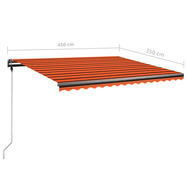 Vapaasti seisova kelattava markiisi 4,5x3,5 m oranssi/ruskea