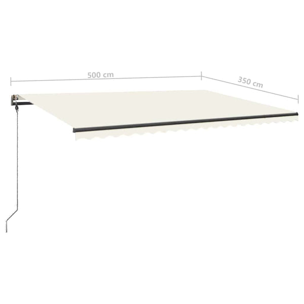 Vapaasti seisova sisäänkelattava markiisi 500x350 cm kerma