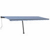 Sisäänkelattava markiisi LED/tuulisensori 600x350 cm sinivalk.