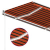 Käsin sisäänkelattava markiisi LEDillä 3,5x2,5 m oranssiruskea