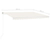 Manuaalisesti kelattava markiisi LED-valoilla 4x3 m kerma