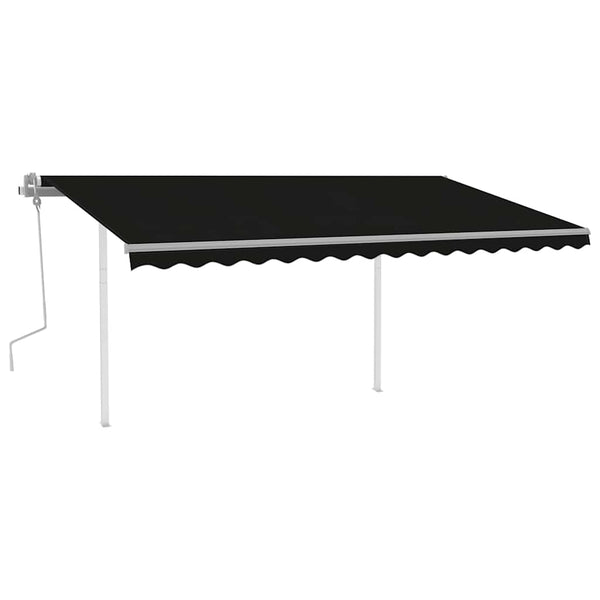 Manuaalisesti kelattava markiisi LED-valot 4,5x3 m antrasiitti