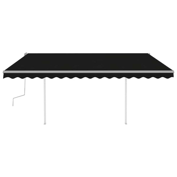 Manuaalisesti kelattava markiisi LED-valot 4,5x3 m antrasiitti