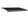 Manuaalisesti kelattava markiisi LED-valot 4,5x3 m antrasiitti