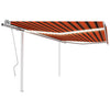 Manuaalisesti kelattava markiisi LED-valot 4,5x3m oranssiruskea