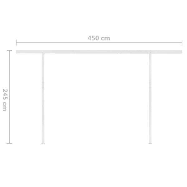 Manuaalisesti kelattava markiisi LED-valot 4,5x3m oranssiruskea