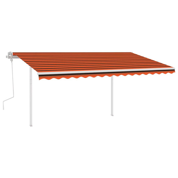 Manuaalisesti kelattava markiisi LED-valot 4,5x3m oranssiruskea