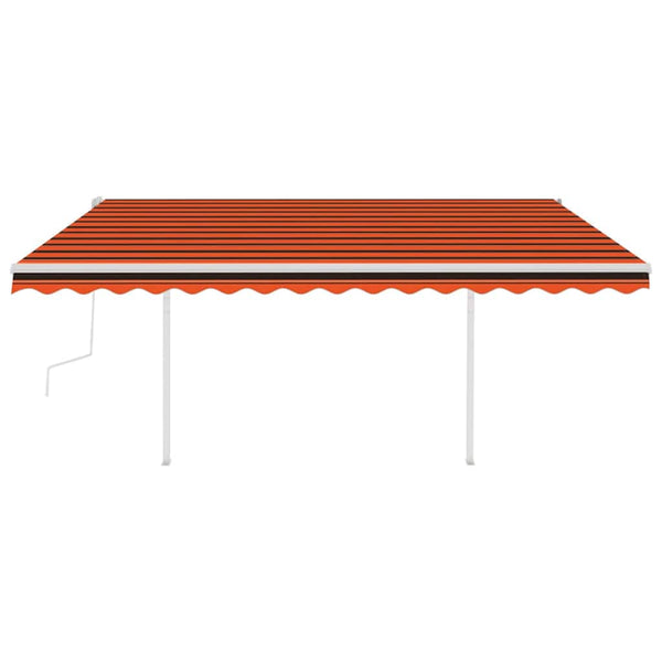 Manuaalisesti kelattava markiisi LED-valot 4,5x3m oranssiruskea