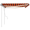 Manuaalisesti kelattava markiisi LED-valot 4,5x3m oranssiruskea