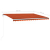 Manuaalisesti kelattava markiisi LED-valot 4,5x3m oranssiruskea