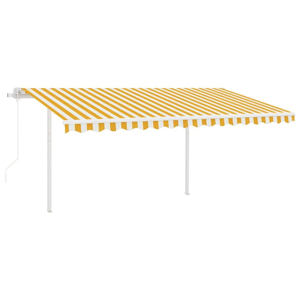 Automaattisesti kelattava markiisi tolpilla 4,5x3 m keltavalk.