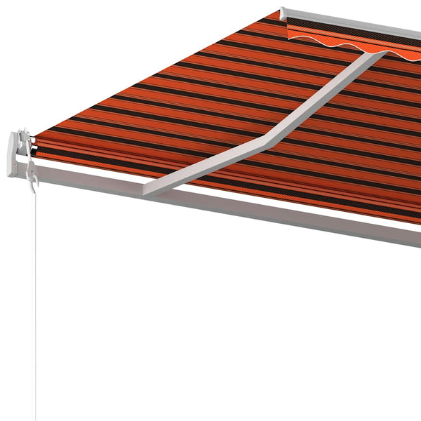 Automaattisesti kelattava markiisi tolpilla 5x3 m oranssirusk.