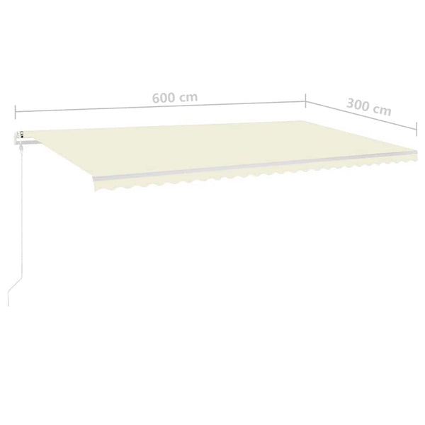Manuaalisesti kelattava markiisi tolpilla 6x3 m kerma