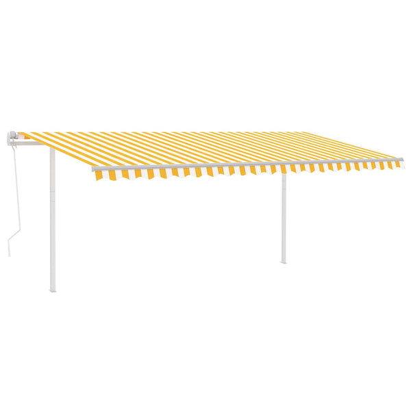 Sisäänkelattava markiisi LED/tuulisensori 5x3,5m keltavalkoinen