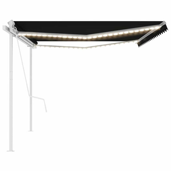 Sisäänkelattava markiisi LED/tuulisensori 5x3,5 m antrasiitti