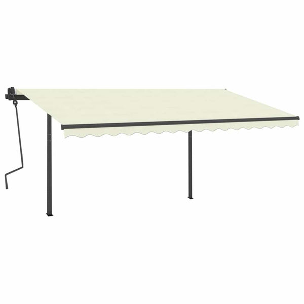 Manuaalisesti kelattava markiisi LED-valoilla 4,5x3 m kerma