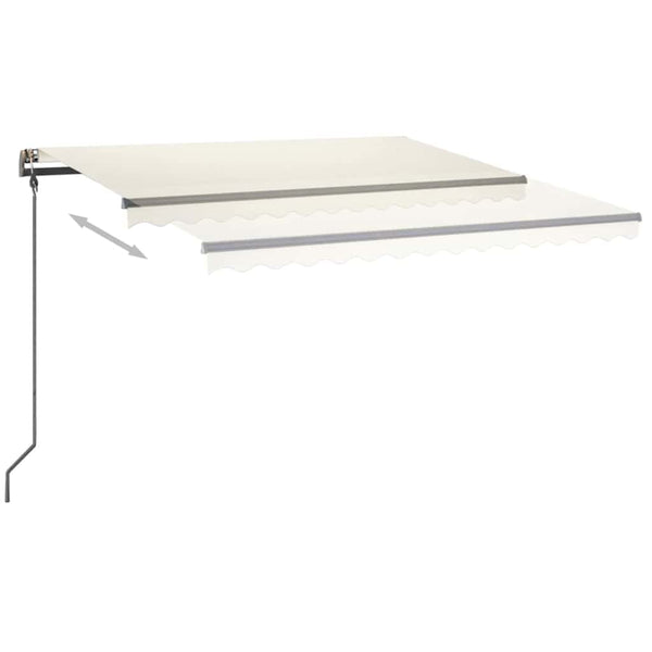 Manuaalisesti kelattava markiisi LED-valoilla 4,5x3 m kerma