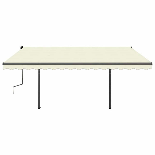 Manuaalisesti kelattava markiisi LED-valoilla 4,5x3 m kerma