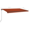 Manuaalisesti kelattava markiisi LED-valot 5x3 m oranssi/ruskea