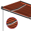 Sisäänkelattava markiisi LED/tuulisensori 4x3,5 m oranssiruskea