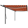 Sisäänkelattava markiisi LED/tuulisensori 5x3,5 m oranssiruskea