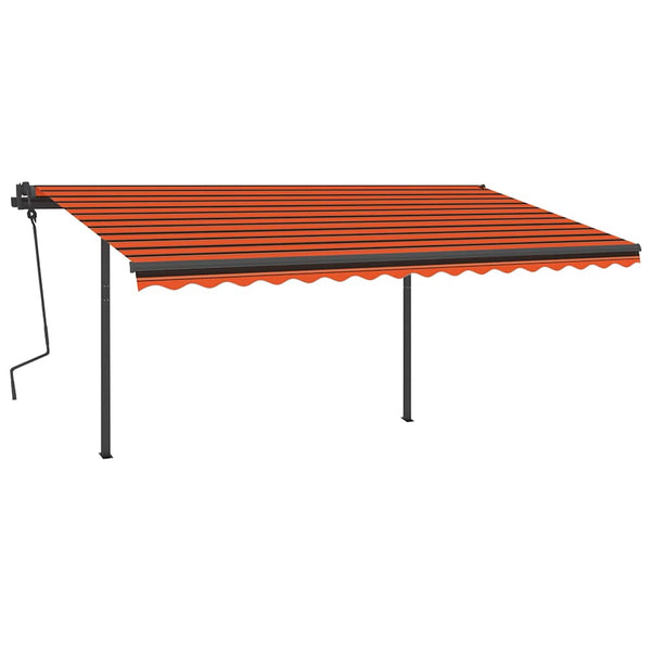Sisäänkelattava markiisi LED/tuulisensori 5x3,5 m oranssiruskea