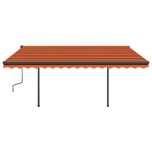 Sisäänkelattava markiisi LED/tuulisensori 5x3,5 m oranssiruskea
