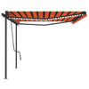Sisäänkelattava markiisi LED/tuulisensori 5x3,5 m oranssiruskea