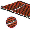 Sisäänkelattava markiisi LED/tuulisensori 5x3,5 m oranssiruskea