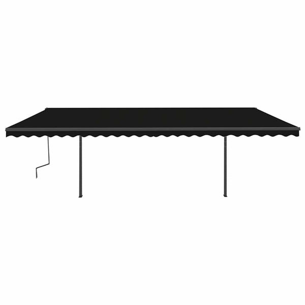 Sisäänkelattava markiisi LED/tuulisensori 6x3,5 m antrasiitti