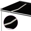 Sisäänkelattava markiisi LED/tuulisensori 6x3,5 m antrasiitti
