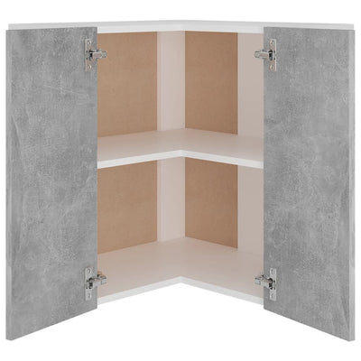 Betoninharmaa seinäkulmakaappi Pompilas 57x57x60cm (puinen)