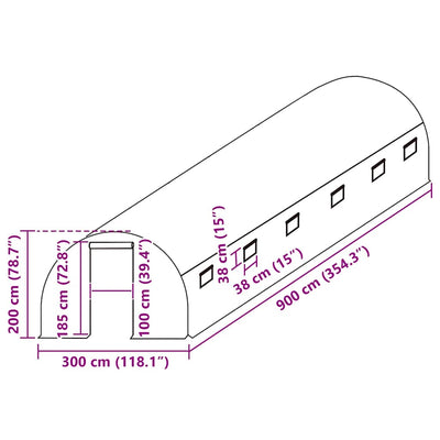 Läpinäkyvä kasvihuoneen vaihtokate Livintz 3x9x2 m ((27 m²))