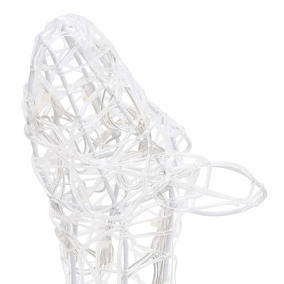 Lämmin valkoinen poroperhe joulukoriste Tachita 160 LED-valoa (akryyli)