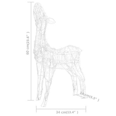 Kylmän valkoinen poroperhe joulukoriste Tachita 160 LED-valoa (akryyli)