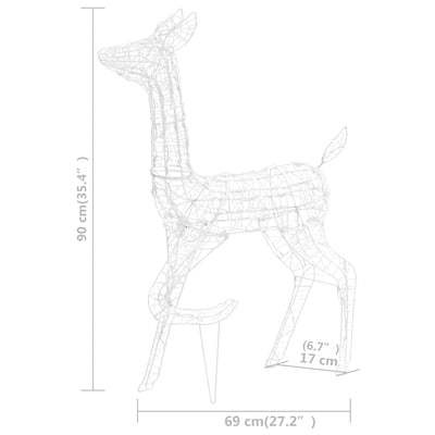 Kylmän valkoinen poroperhe joulukoriste Butu 300 LED-valoa (akryyli)