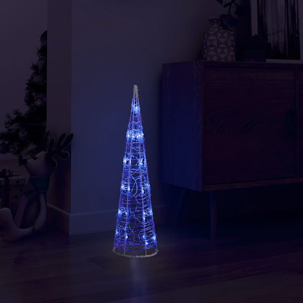 LED koristevalopyramidi sininen akryyli 60 cm