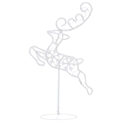 Lämmin valkoinen lentävät jouluporot/reki akryyli Ati 260x21x87cm