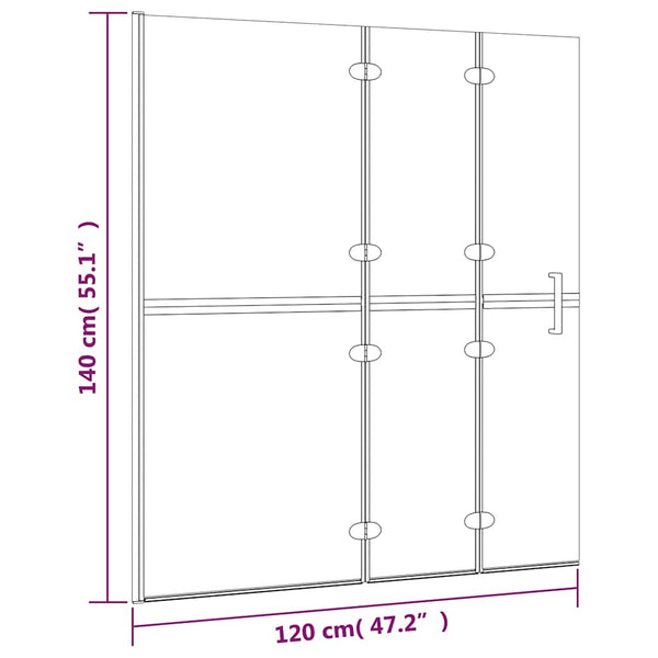 Taittuva suihkuseinä ESG 120x140 cm valkoinen