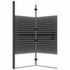 Taittuva suihkuseinä ESG 120x140 cm musta