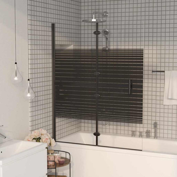 Taittuva suihkuseinä ESG 120x140 cm musta