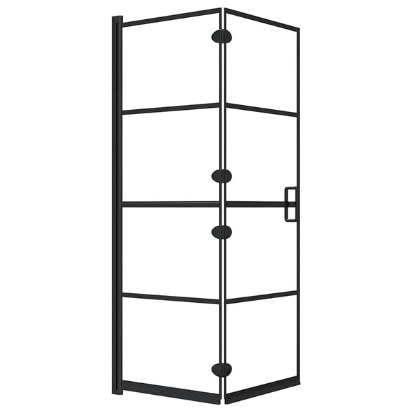 Taittuva suihkuseinä ESG 100x140 cm musta