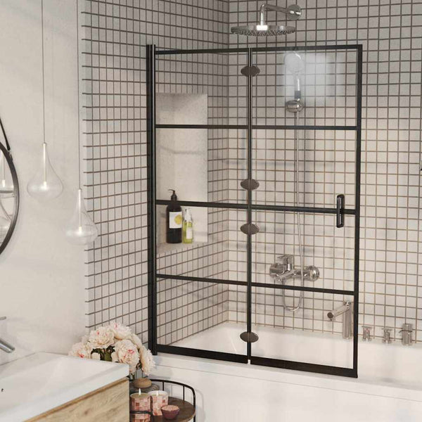 Taittuva suihkuseinä ESG 100x140 cm musta