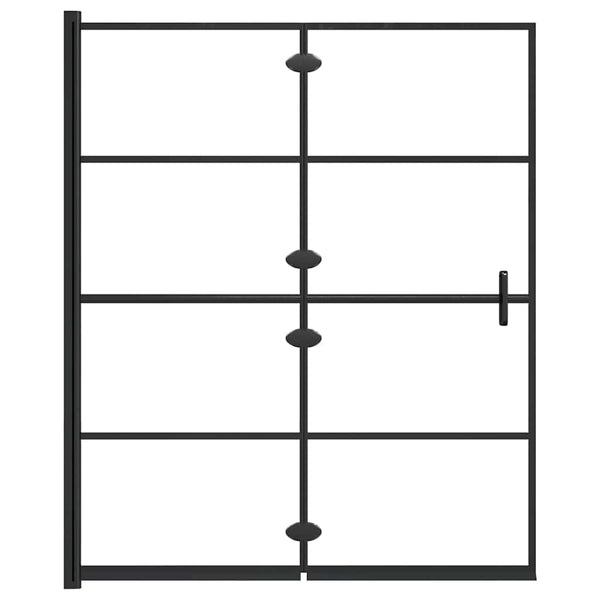 Taittuva suihkuseinä ESG 120x140 cm musta