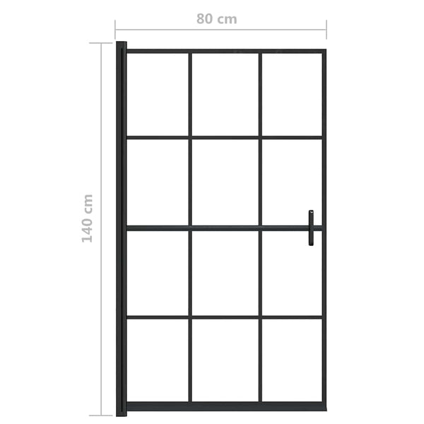 Suihkuseinä ESG 80x140 cm musta